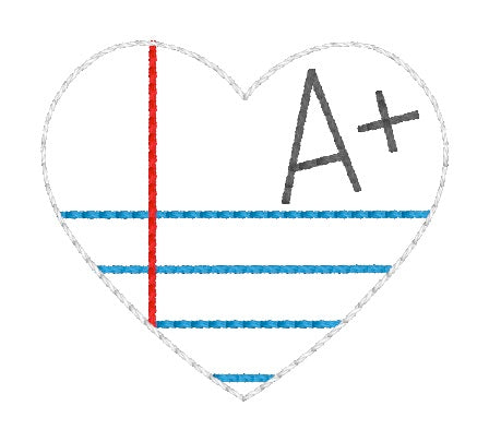 ITH 4x4 A+ Heart Feltie