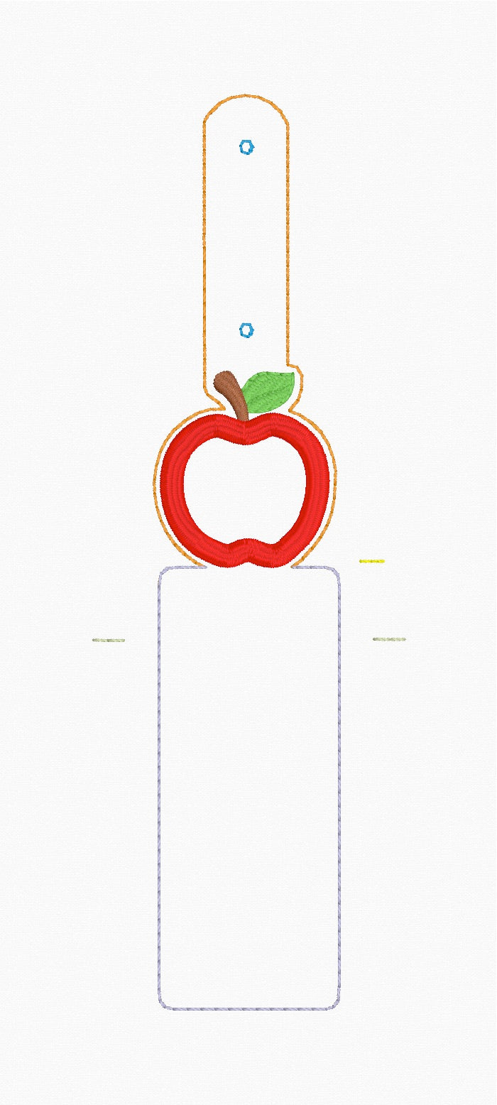 ITH 5x7 Apple Appliqué Lip Balm Holder