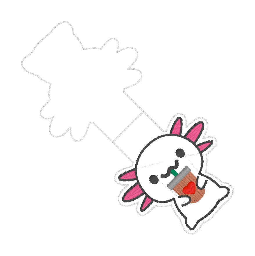 ITH 4x4 Axolotl Foldover Magnetic Bookmark