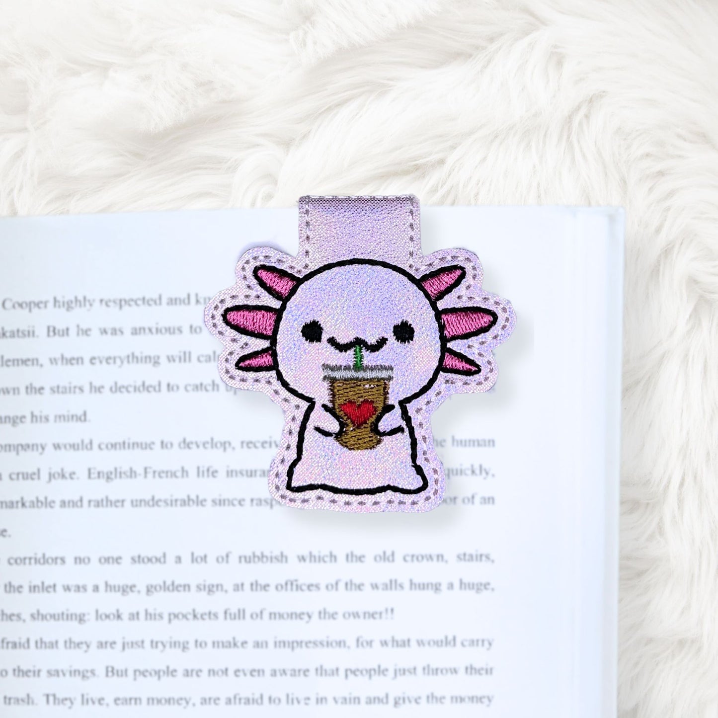 ITH 4x4 Axolotl Foldover Magnetic Bookmark