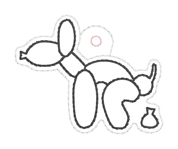 ITH 4x4 Balloon Dog Snaptab/Eyelet