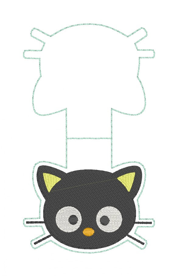 ITH 4x4 Black Cat Foldover Magnetic Bookmark