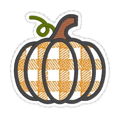 ITH 4x4 Buffalo Plaid Pumpkin Feltie