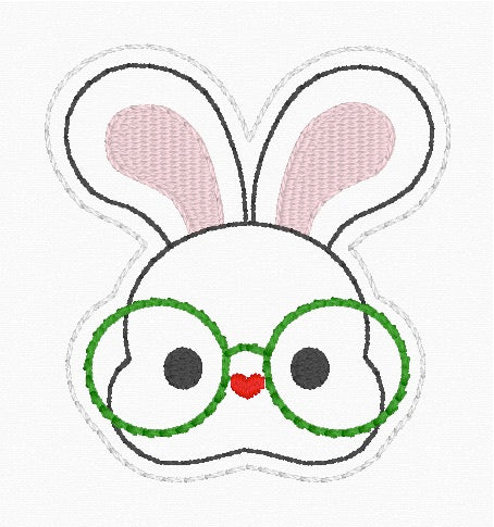 ITH 4x4 Bunny Glasses Feltie