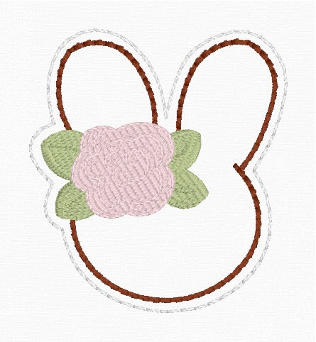 ITH 4x4 Bunny Rose Feltie