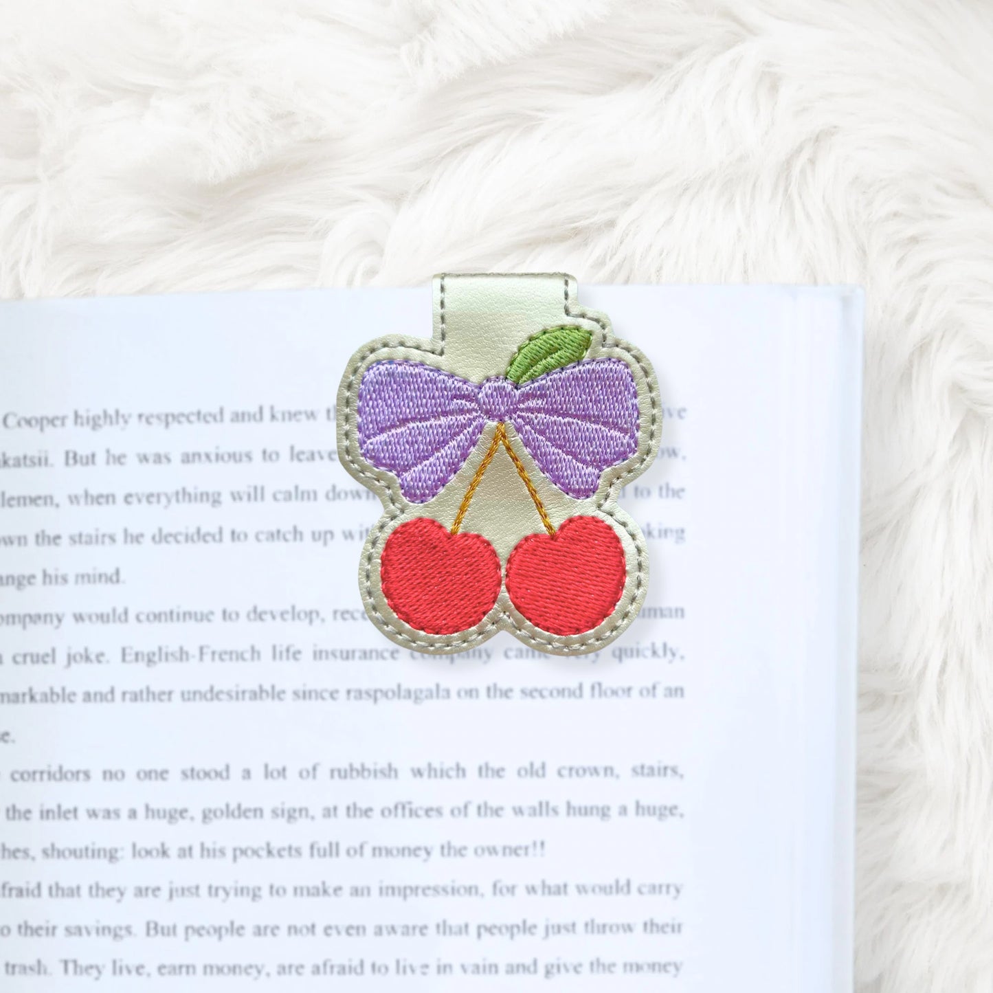 ITH 4x4 Cherries Foldover Magnetic Bookmark