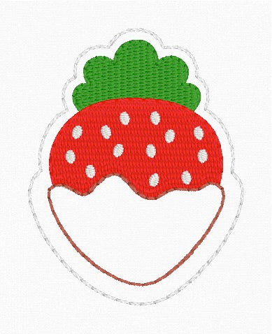 ITH 4x4 Chocolate Covered Strawberry Appliqué Feltie