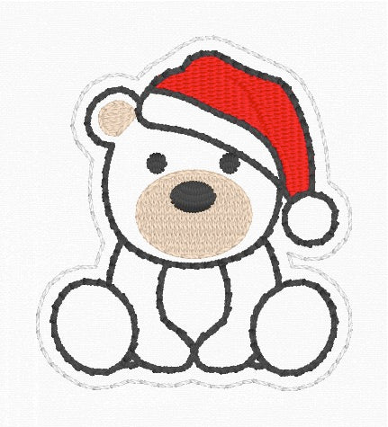 ITH 4x4 Christmas Bear Feltie