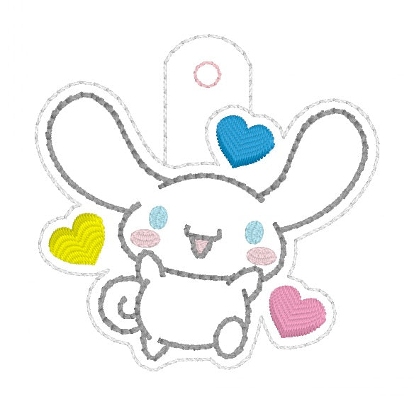 ITH 4x4 Kitty Friend Hearts Snaptab/Eyelet