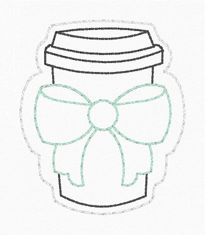 ITH 4x4 Coffee Cup Appliqué Bow Feltie