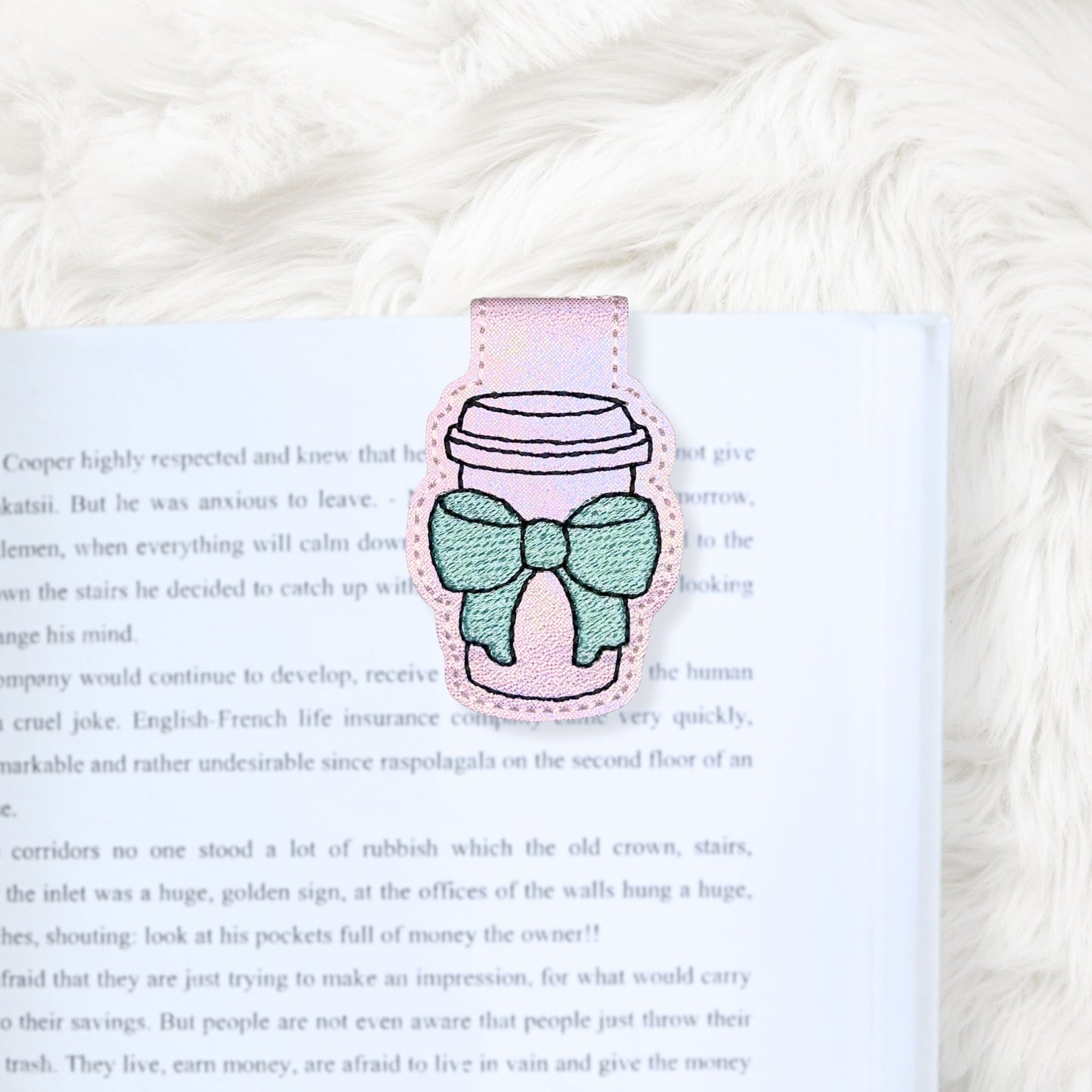 ITH 4x4 Coffee Cup Foldover Magnetic Bookmark