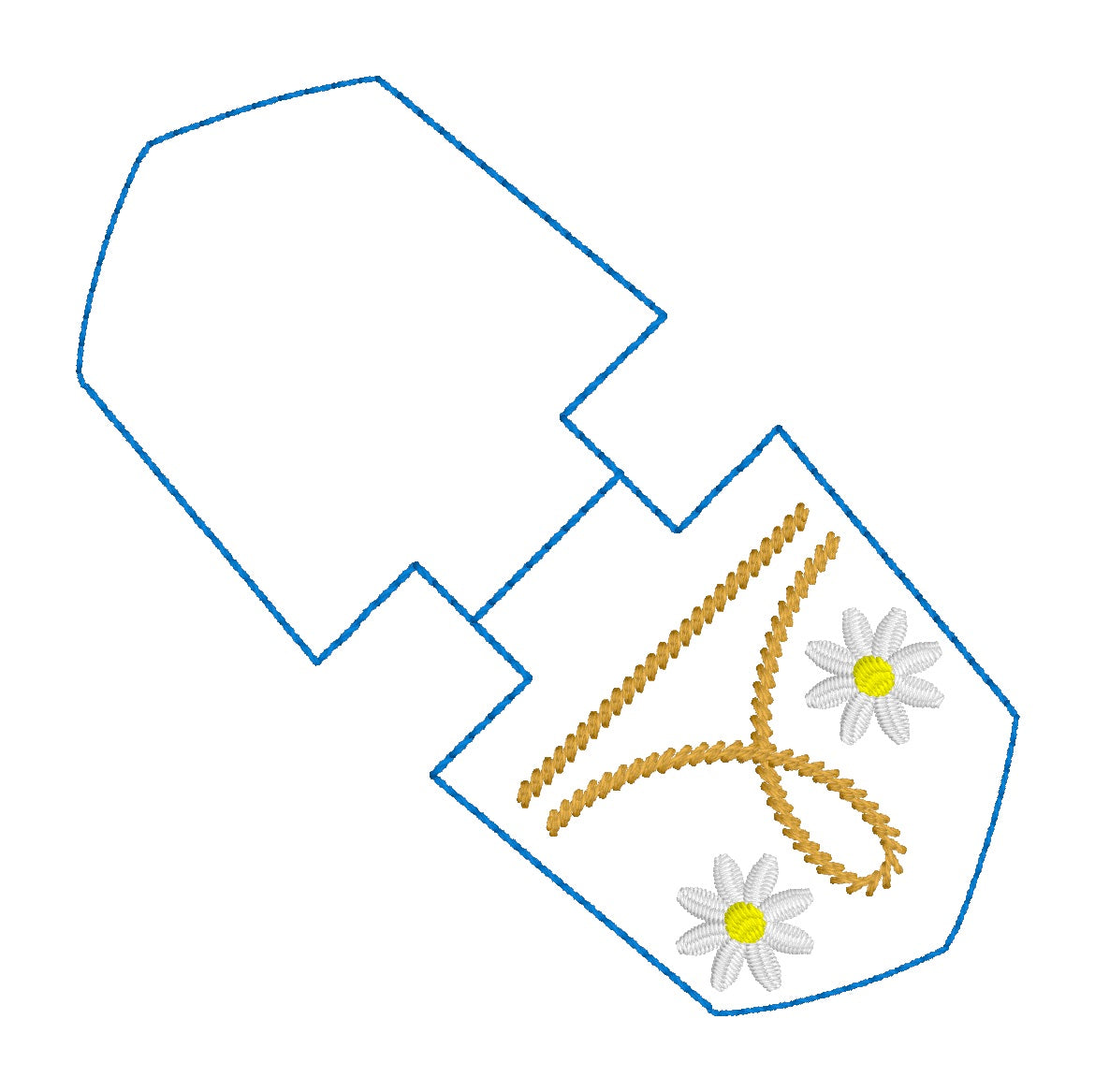 ITH 4x4 Denim Daisy Foldover Magnetic Bookmark