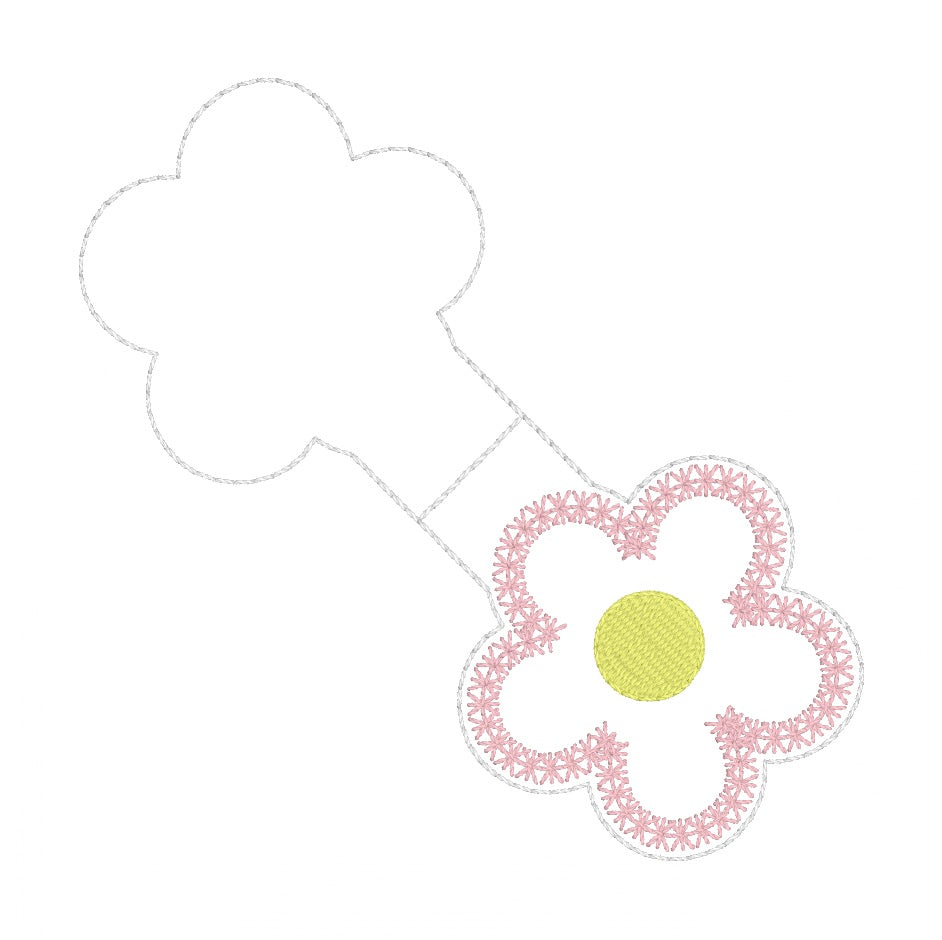 ITH 4x4 Floral Appliqué Foldover Magnetic Bookmark