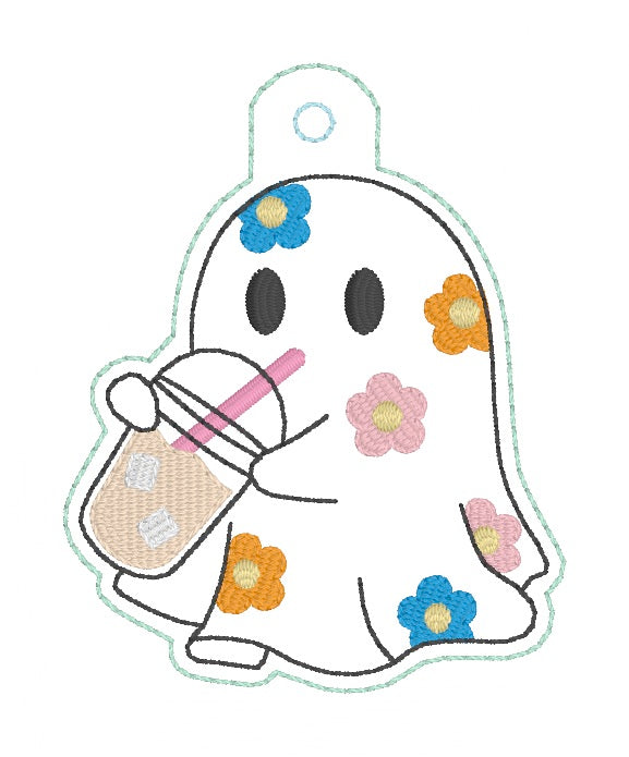 ITH 4x4 Floral Ghost Iced Coffee Snaptab/Eyelet