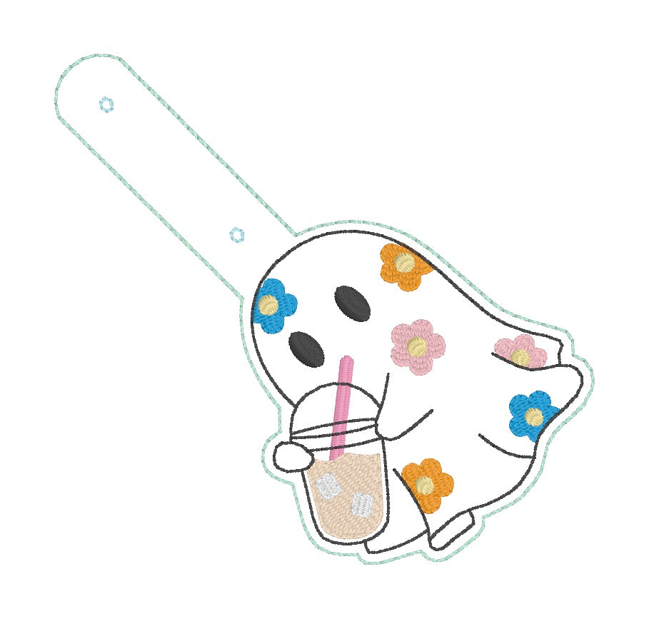 ITH 4x4 Floral Ghost Iced Coffee Snaptab/Eyelet