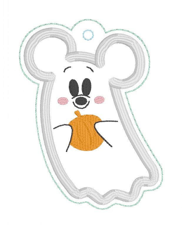 ITH 4x4 Mouse Ghost Appliqué Snaptab/Eyelet