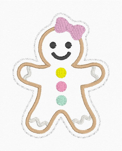 ITH 4x4 Gingerbread w/Bow Feltie