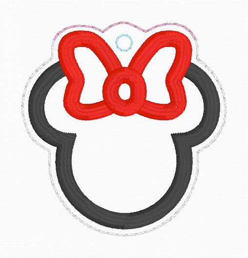 ITH 4x4 Ms Mouse Appliqué Air Tag Holder