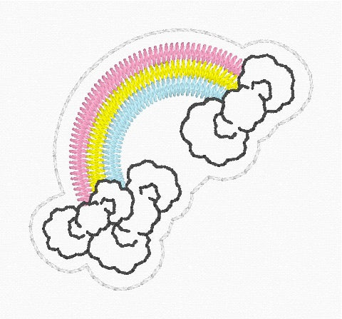 ITH 4x4 Kitty Bow Rainbow Feltie