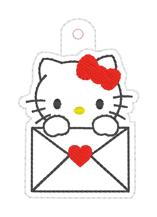 ITH 4x4, 5x7 Kitty Valentine's Day Envelope Snaptab/Eyelet