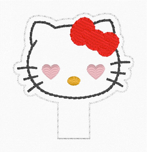 ITH 4x4 Kitty Hearts Pencil Topper