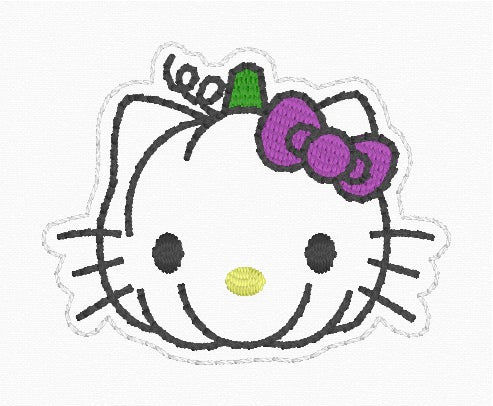 ITH 4x4 Kitty Pumpkin Feltie