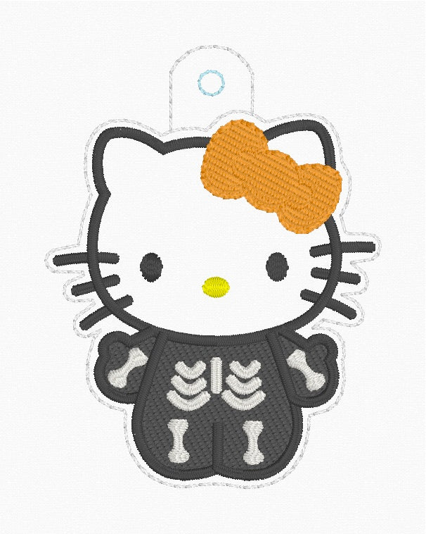ITH 4x4 Kitty Skeleton Snaptab/Eyelet