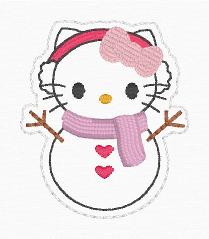 ITH 4x4 Kitty Snowman Feltie