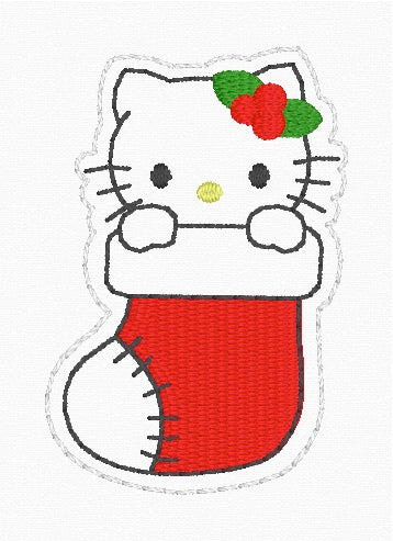 ITH 4x4 Kitty Stocking Feltie
