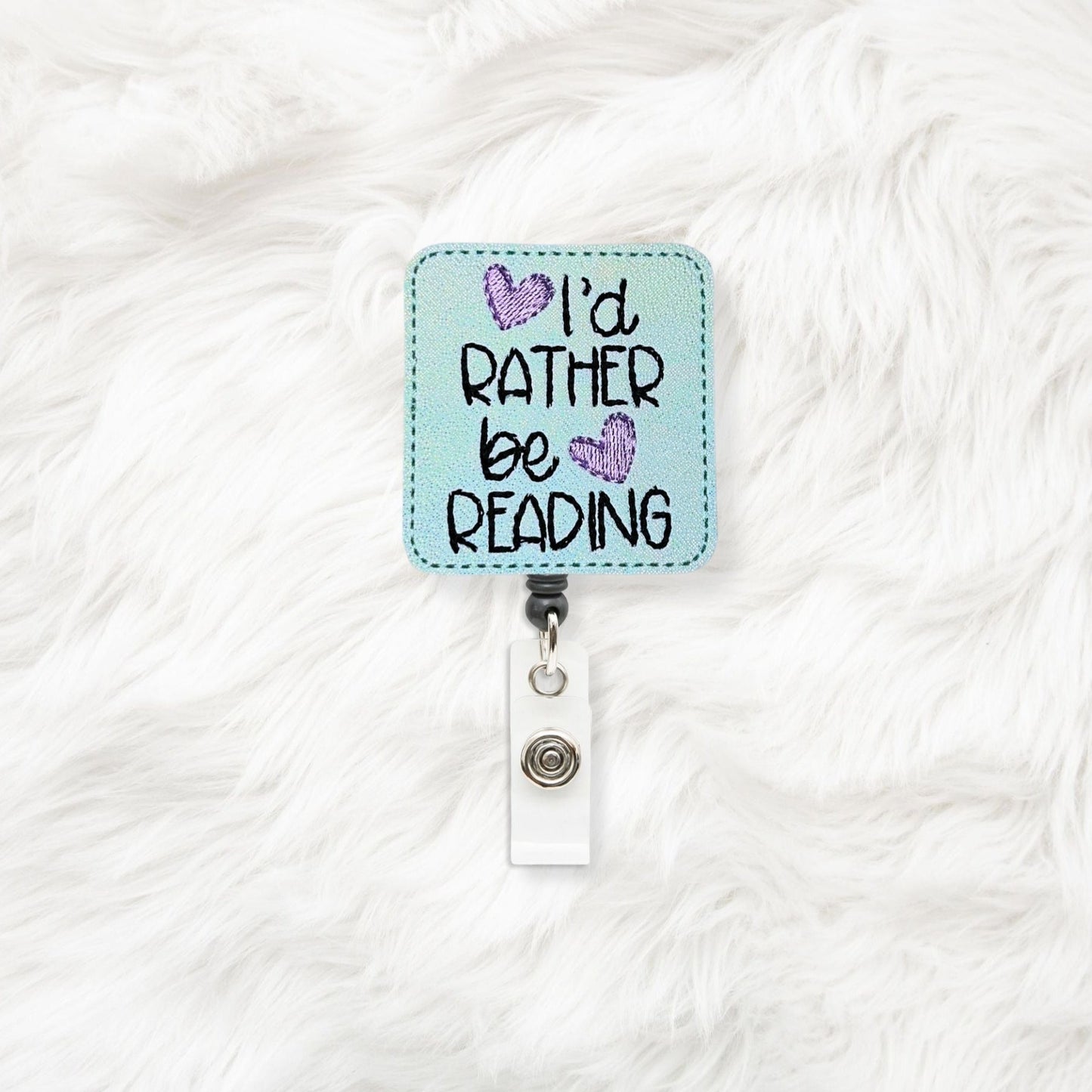 ITH 4x4 I'd Rather Be Reading Feltie