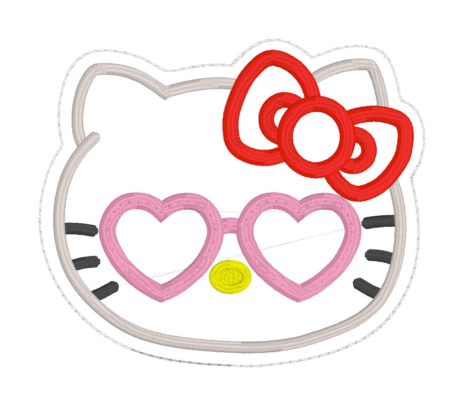 ITH 4x4 Kitty Heart Glasses Plushy Keychain