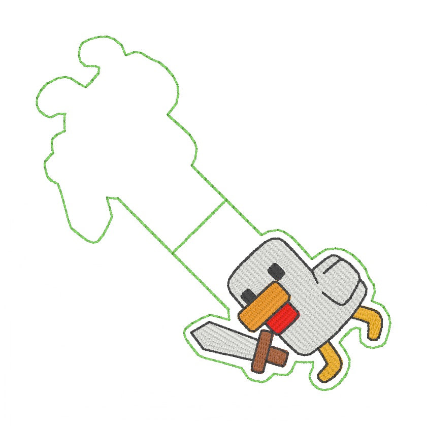 ITH 4x4 L Chicken Foldover Magnetic Bookmark