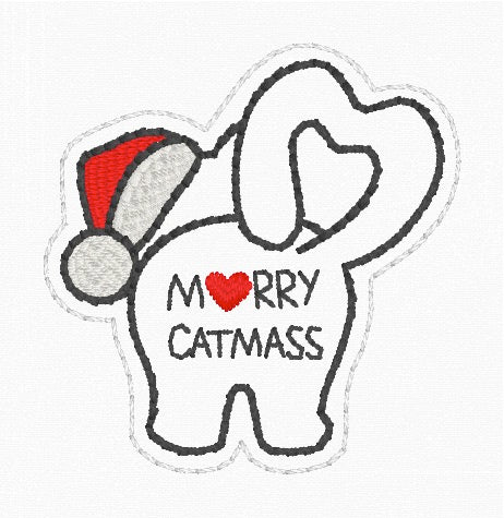 ITH 4x4 Merry Catmass Feltie