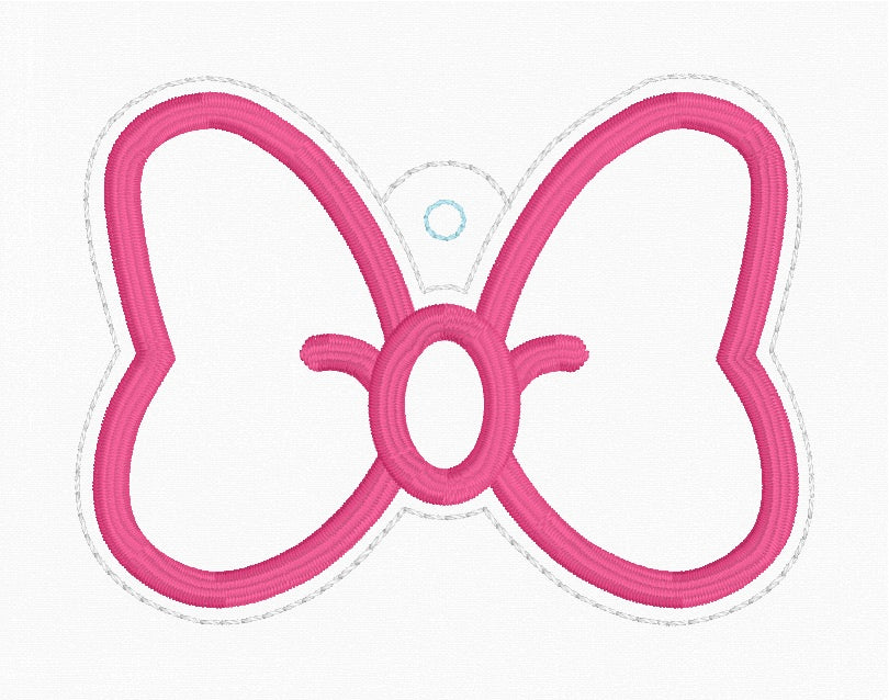 ITH 4x4 Appliqué Mouse Bow Snaptab/Eyelet