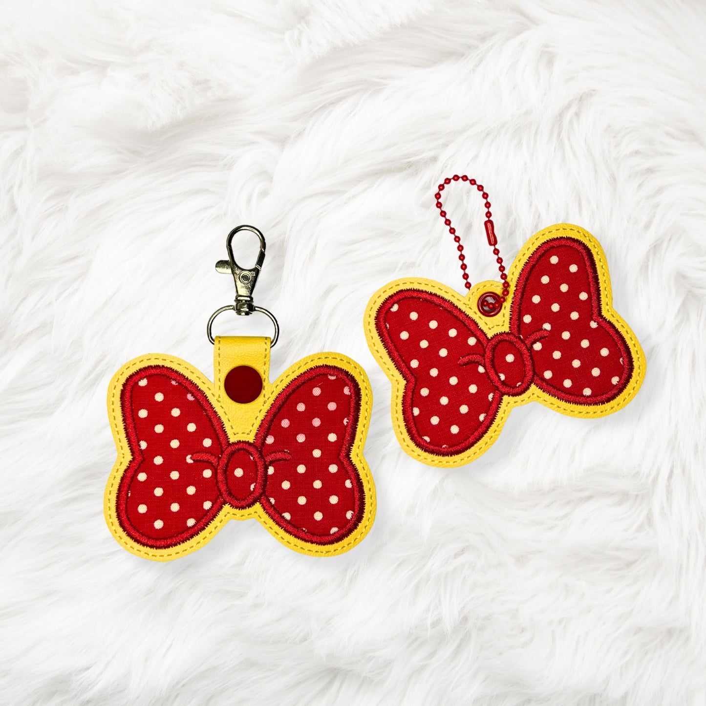 ITH 4x4 Appliqué Mouse Bow Snaptab/Eyelet