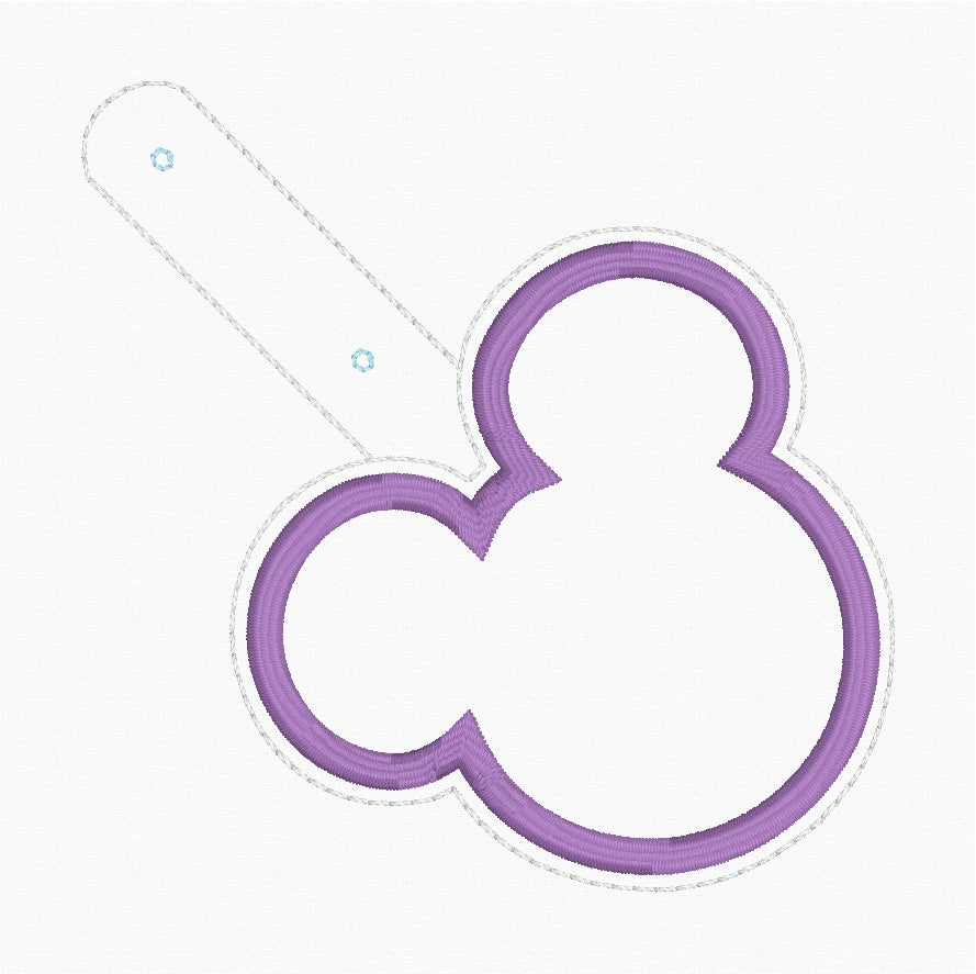 ITH 4x4 Mouse Head Appliqué Snaptab/Eyelet