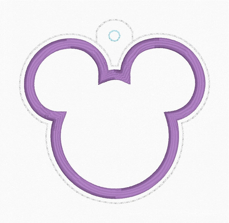 ITH 4x4 Mouse Head Appliqué Snaptab/Eyelet