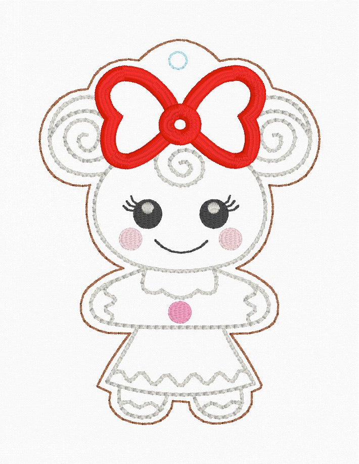 ITH 4x4 Ms Mouse Gingerbread Ornament