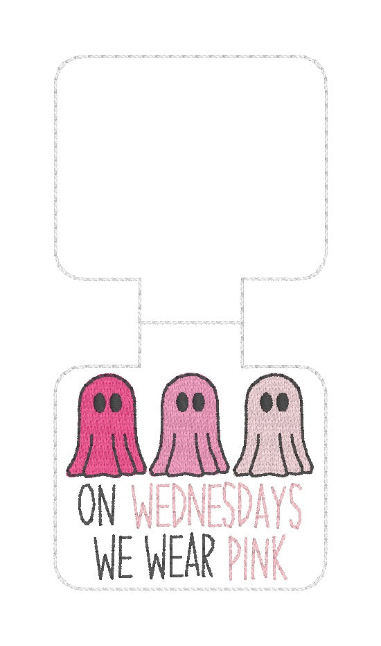 ITH 4x4 Pink Ghosts Foldover Magnetic Bookmark