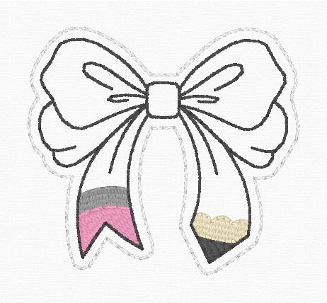ITH 4x4 Pencil Bow Feltie
