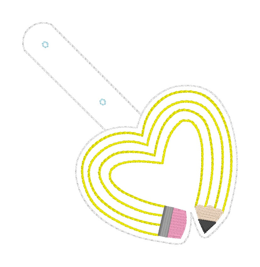 ITH 4x4 Pencil Heart Snaptab/Eyelet