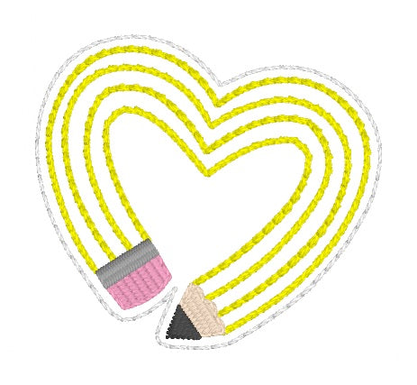 ITH 4x4 Pencil Heart Feltie