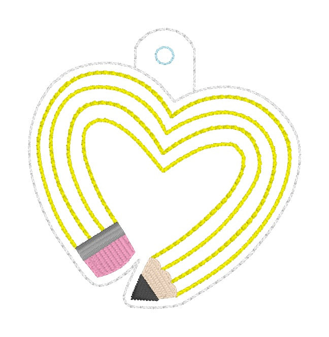ITH 4x4 Pencil Heart Snaptab/Eyelet