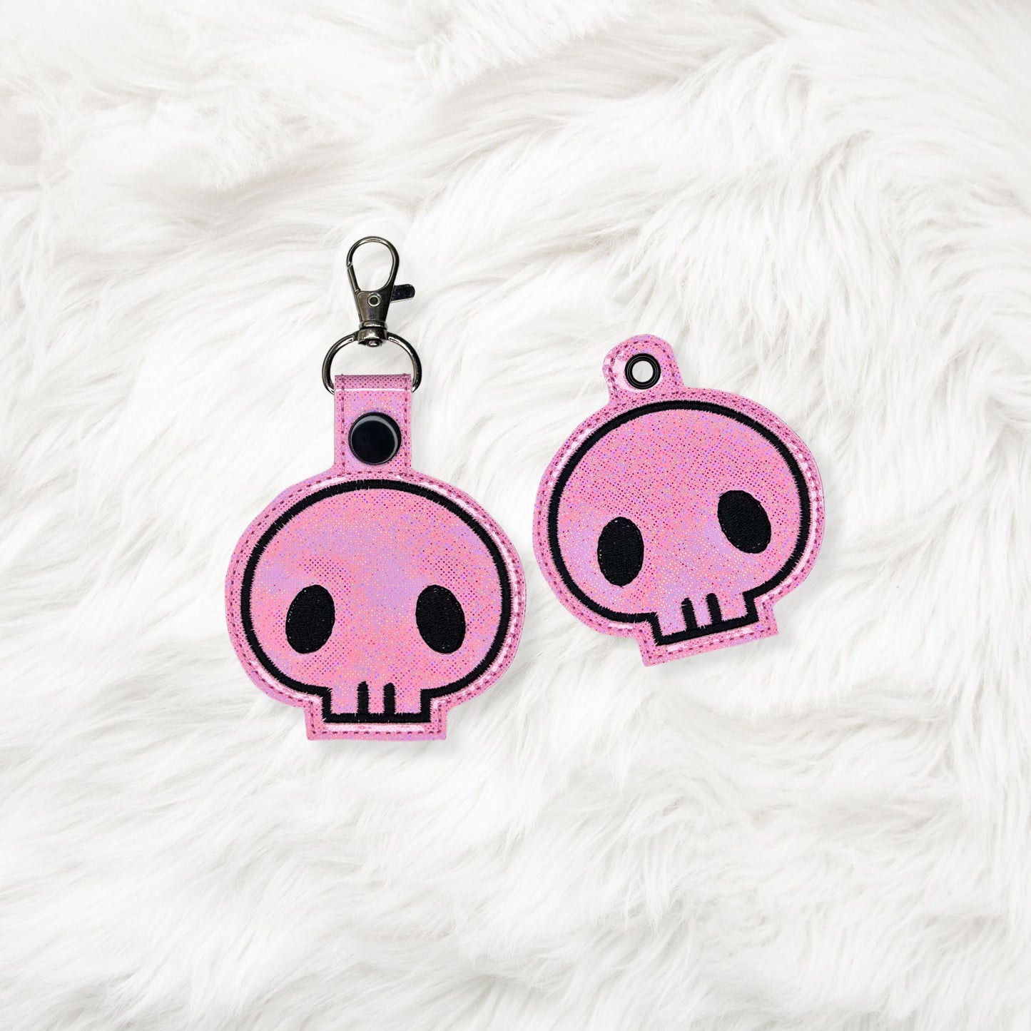 ITH 4x4 Pink Skull Snaptab/Eyelet