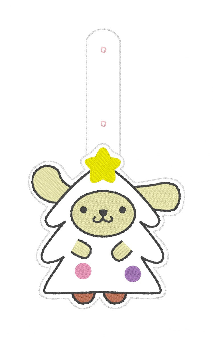 ITH 4x4, 5x7 Kitty Friend Christmas Tree Snaptab/Eyelet