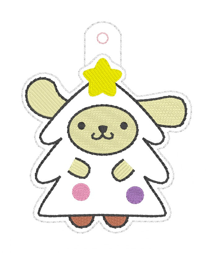 ITH 4x4, 5x7 Kitty Friend Christmas Tree Snaptab/Eyelet