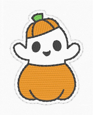 ITH 4x4 Pumpkin Ghost Feltie
