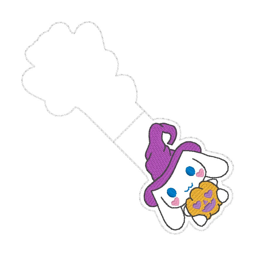 ITH 4x4 Puppy Witch Foldover Magnetic Bookmark
