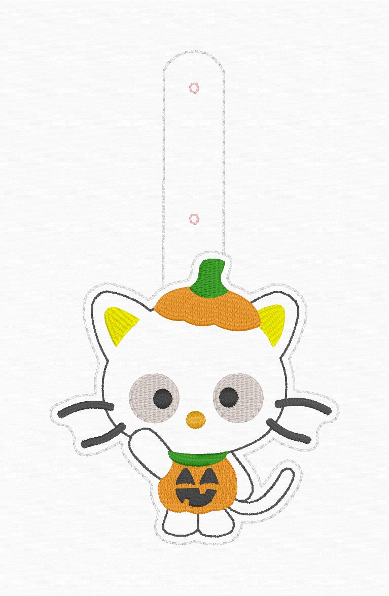 ITH 4x4, 5x7 Kitty Friend Pumpkin Snaptab/Eyelet