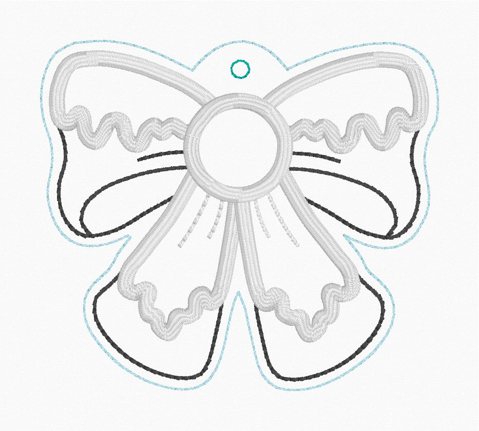 ITH 4x4 Snow Appliqué Bow Ornament